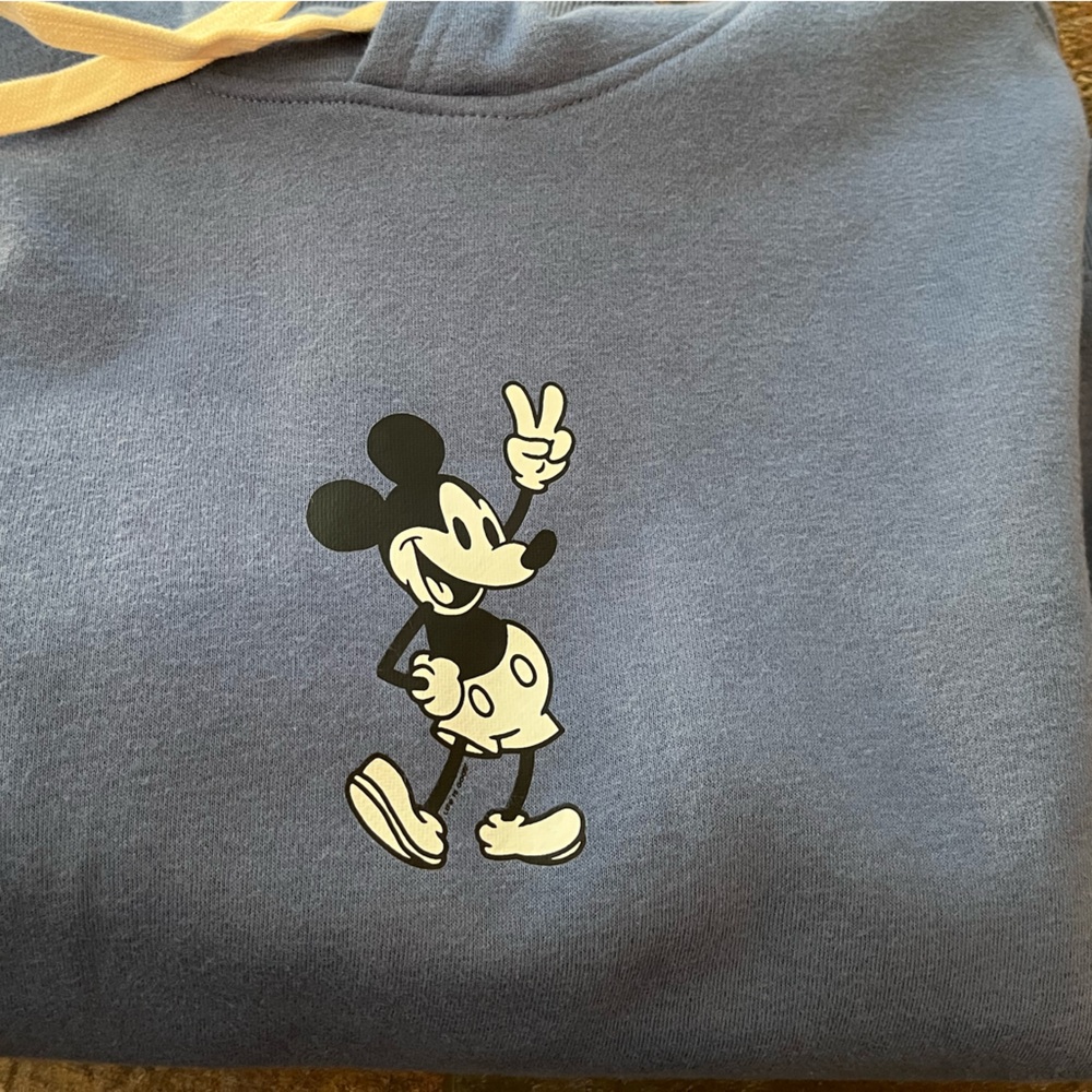 New women’s Life Is Good Disney Mickey Mouse blue pull over hoodie. Size small - Picture 10 of 15